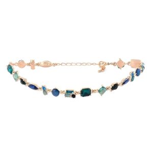 ZAVERI PEARLS Green & Blue Dazzling Stones Embellished Contemporary Necklace For Women-ZPFK15164
