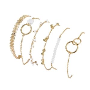 Shining Diva Fashion Latest Stylish Multilayer Gold Plated Bangle Bracelet for Women and Girls (15752b) Set of 6