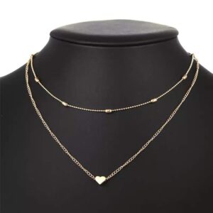 Shining Diva Fashion Stylish Multilayer Chain Pendant Necklace for Women and Girls Minimalist Heart Star Bohemian Crystal Choker Necklace (Copy)
