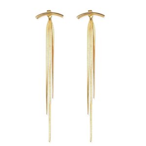 Shining Diva Fashion Latest Stylish Tassel Earrings for Women and Girls (Gold) (14768er)