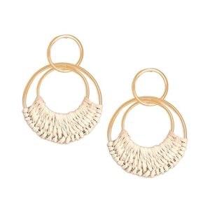 Yellow Chimes Fashion Gold Plated Circle Shaped Earrings | Western Style Golden Women Earrings