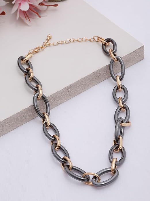 YouBella Gifts Stylish Latest Celebrity Inspired Gold Plated Pearl Jwell Necklace Pendant for Girls and Women (Gold) (YBNK_50638) - Image 2